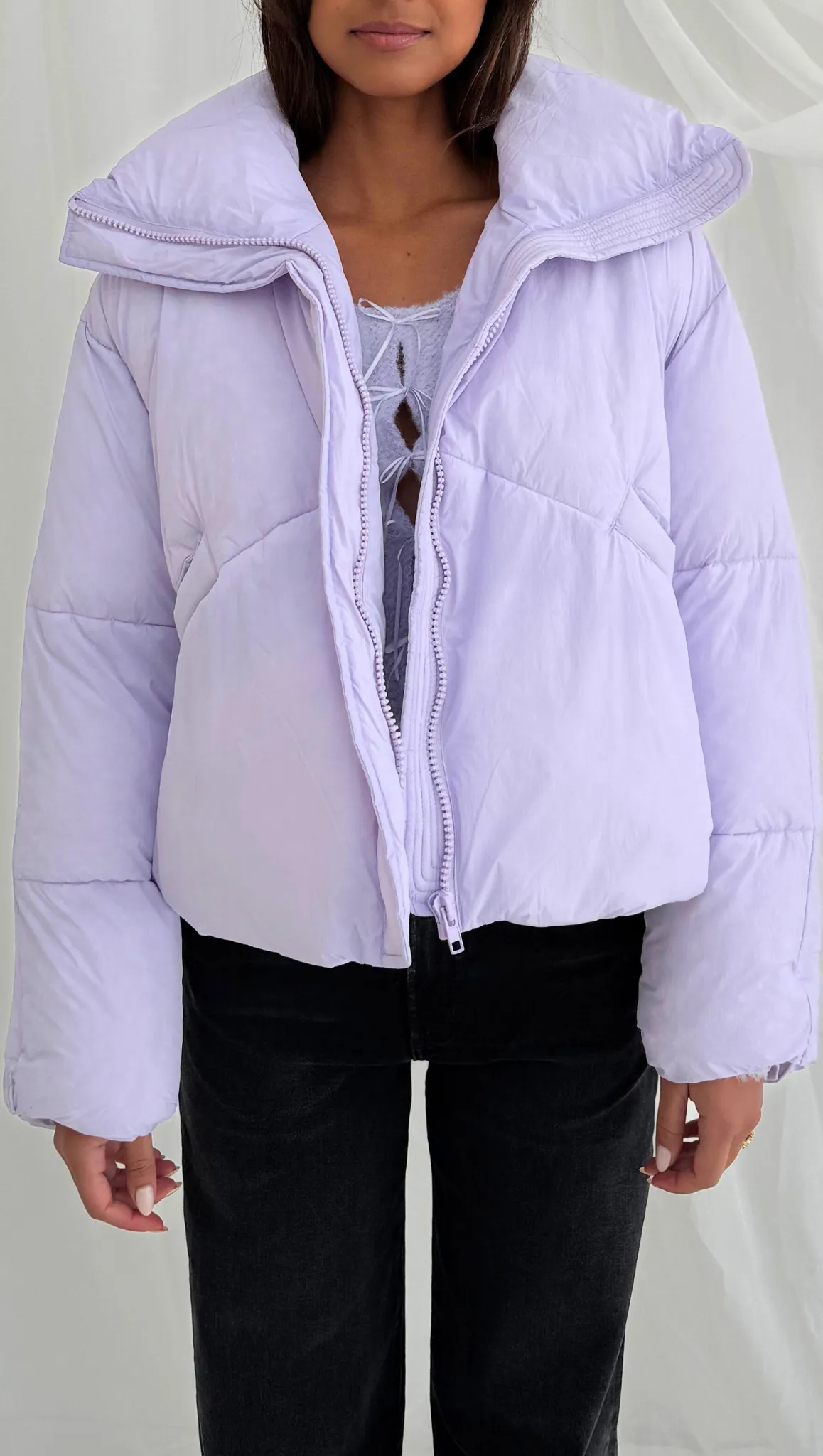 Pippa Puffer Jacket - Gentle Lavender