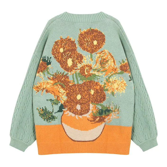 Pre Order:  Van Gogh Art Knit Cardigan