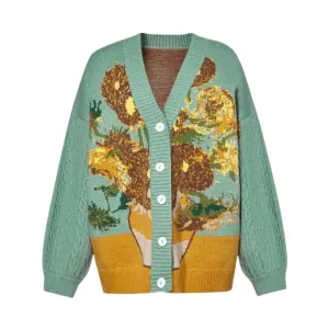 Pre Order:  Van Gogh Art Knit Cardigan