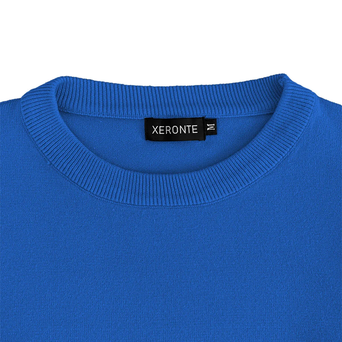 Royal Blue Mens Knit Classic Crew Neck Sweater