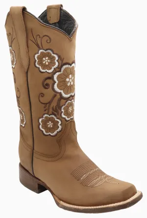 Silverton Linda All Leather Square Toe Boots (Tobacco)