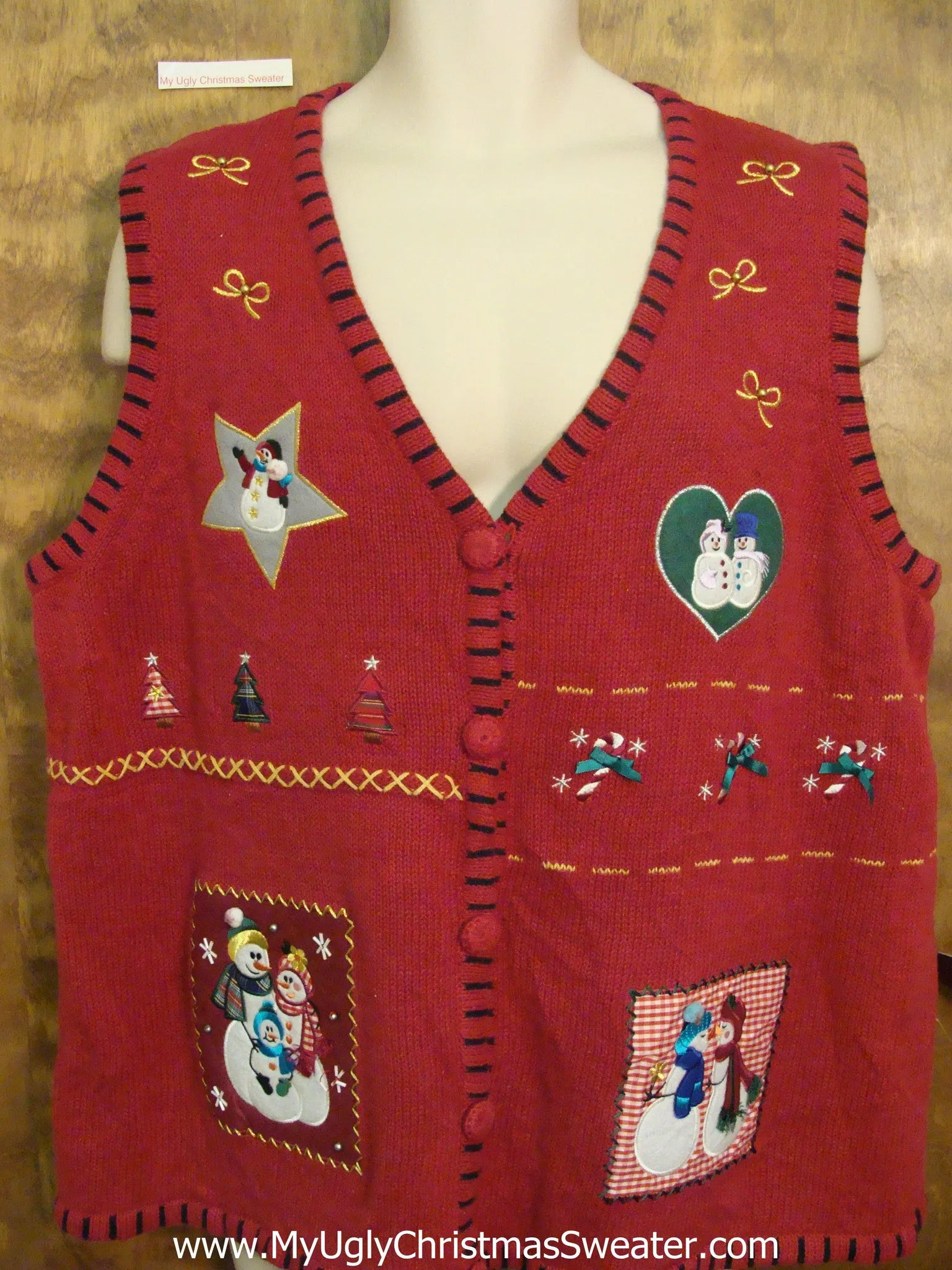 Snowman Lovers Ugliest Bad Christmas Sweaters Vest  XXXL