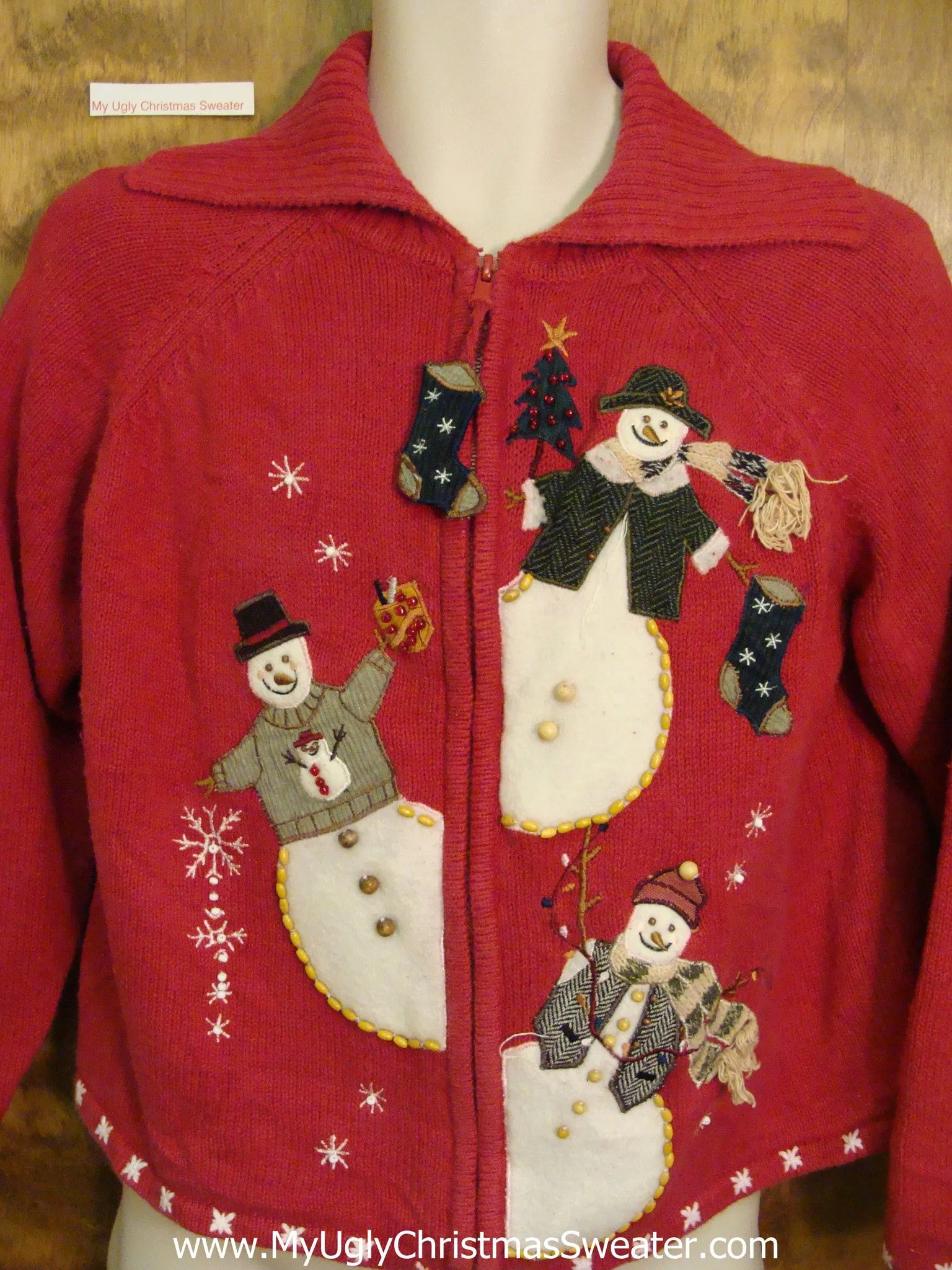 Snowman Trio Ugliest Bad Christmas Sweaters