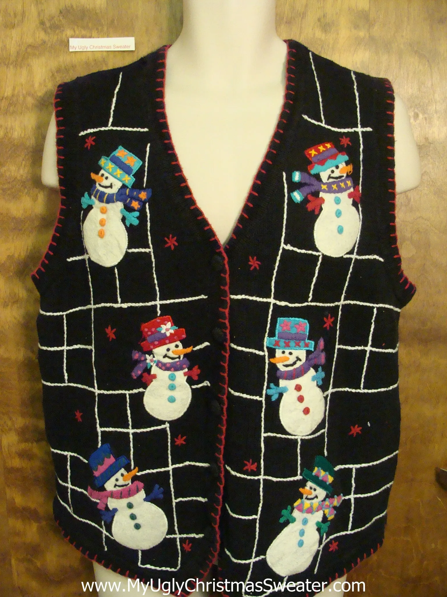 Spider Web with Snowmen Ugliest Bad Christmas Sweaters Vest