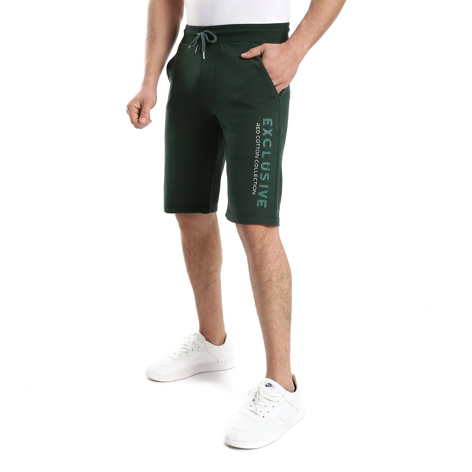 Stylish Printed Men's Shorts - Green