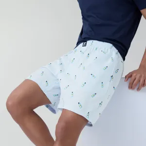 Surf Super Combed Cotton Boxer Shorts Gin Blue