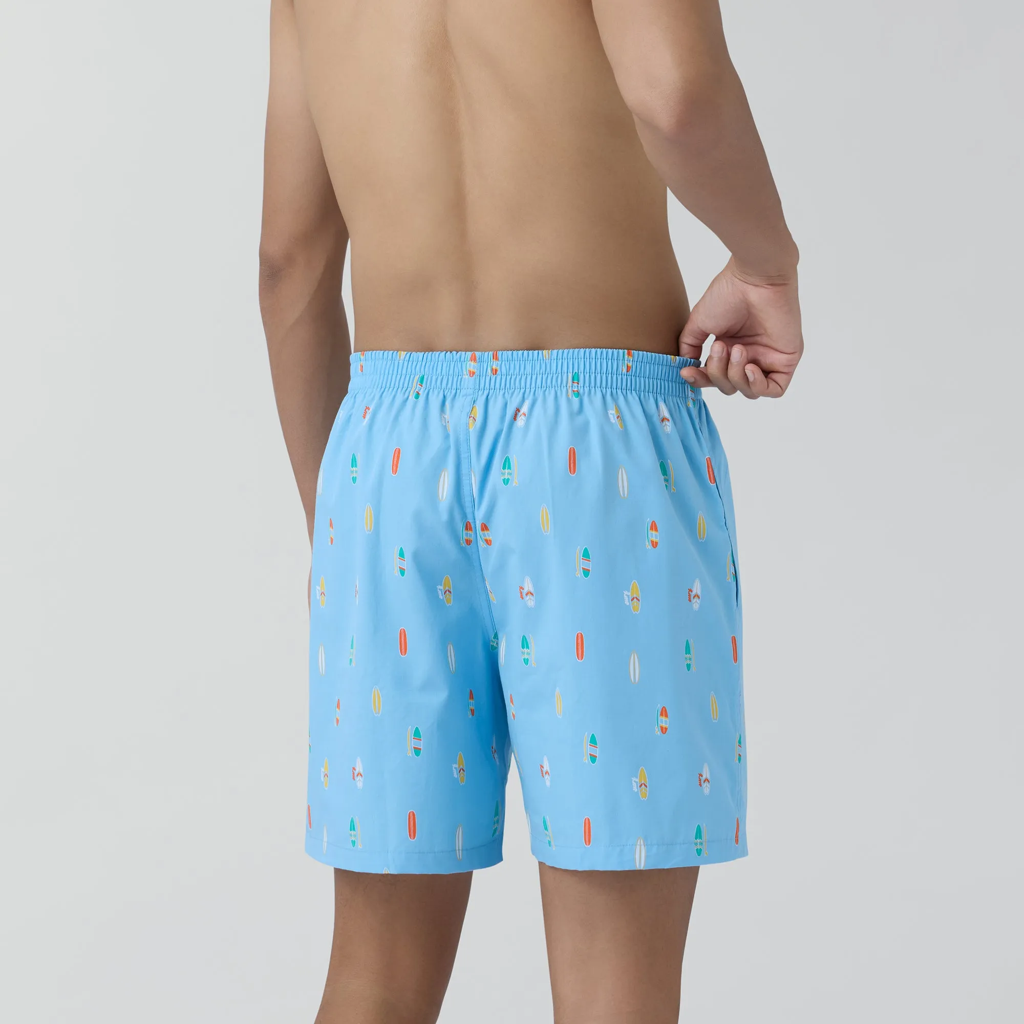 Surf Super Combed Cotton Boxer Shorts SurfBoard Blue