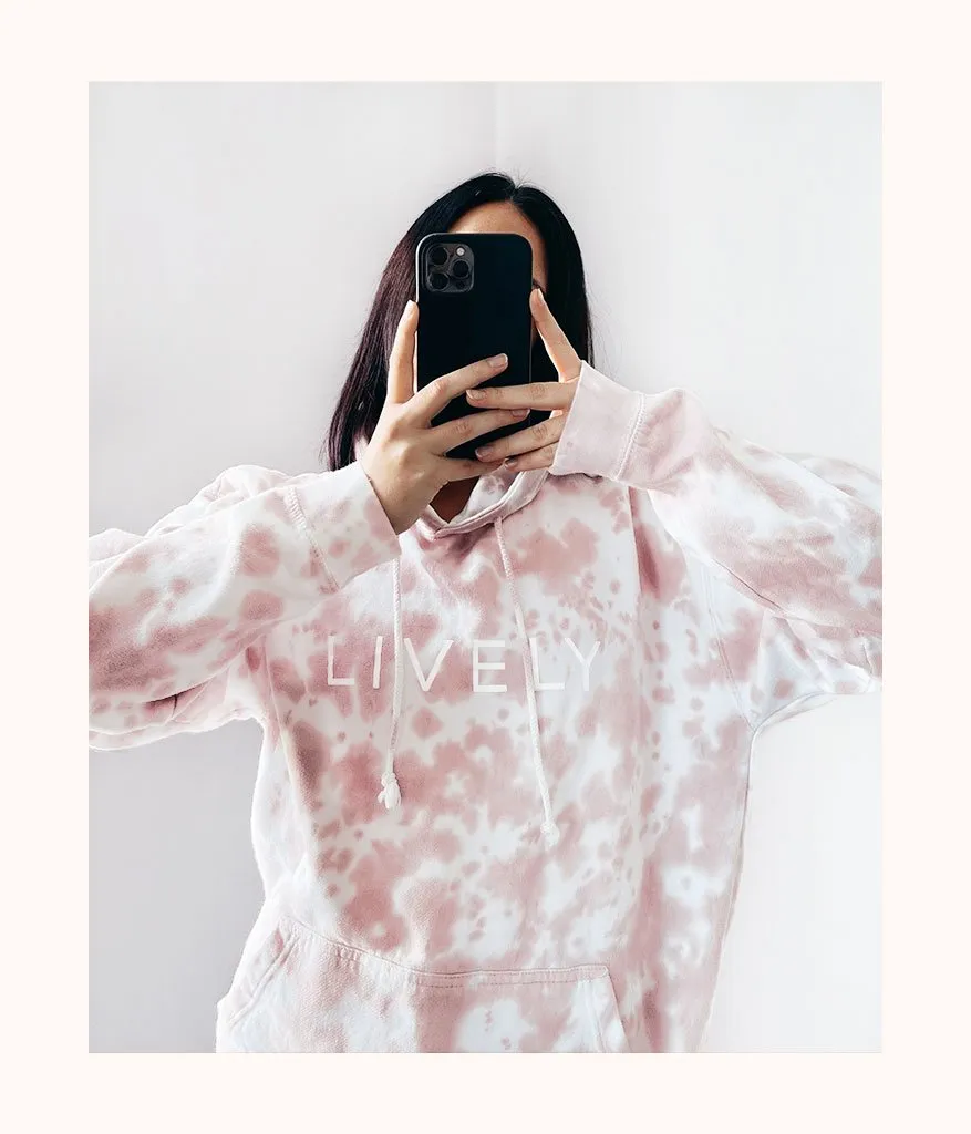 The Tie Dye Hoodie: Pink/White