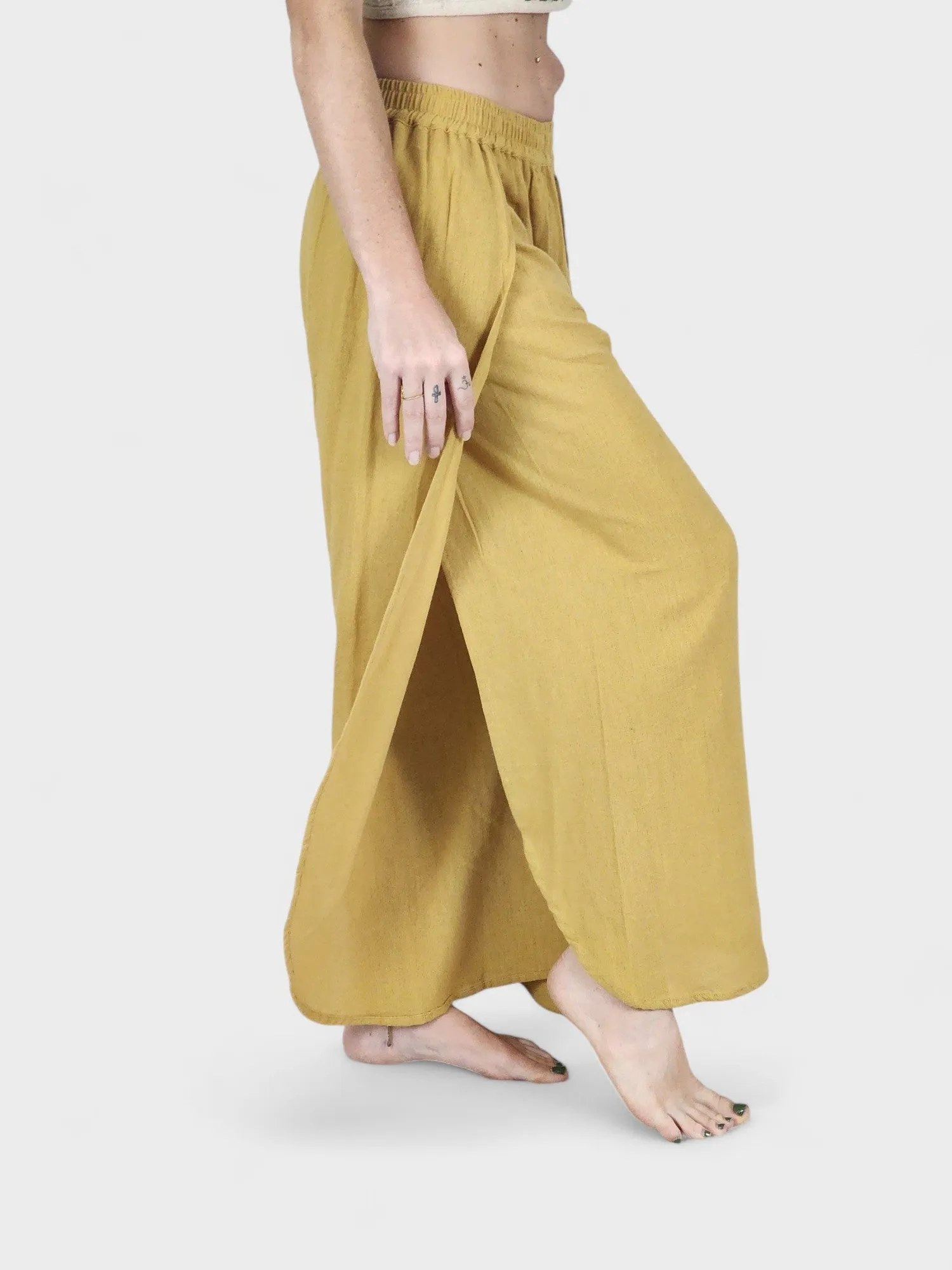 Turmeric Jute Fly Away Trousers