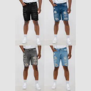 Washed Distressed Denim Shorts (4 Colors)