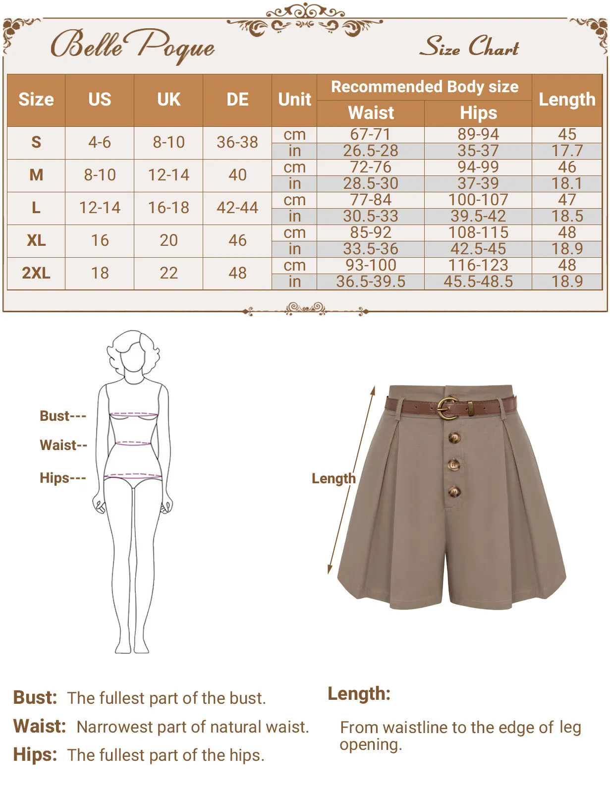 Womens Shorts Casual High Waisted Summer Pleated Wide Leg Shorts with Pockets and Belt