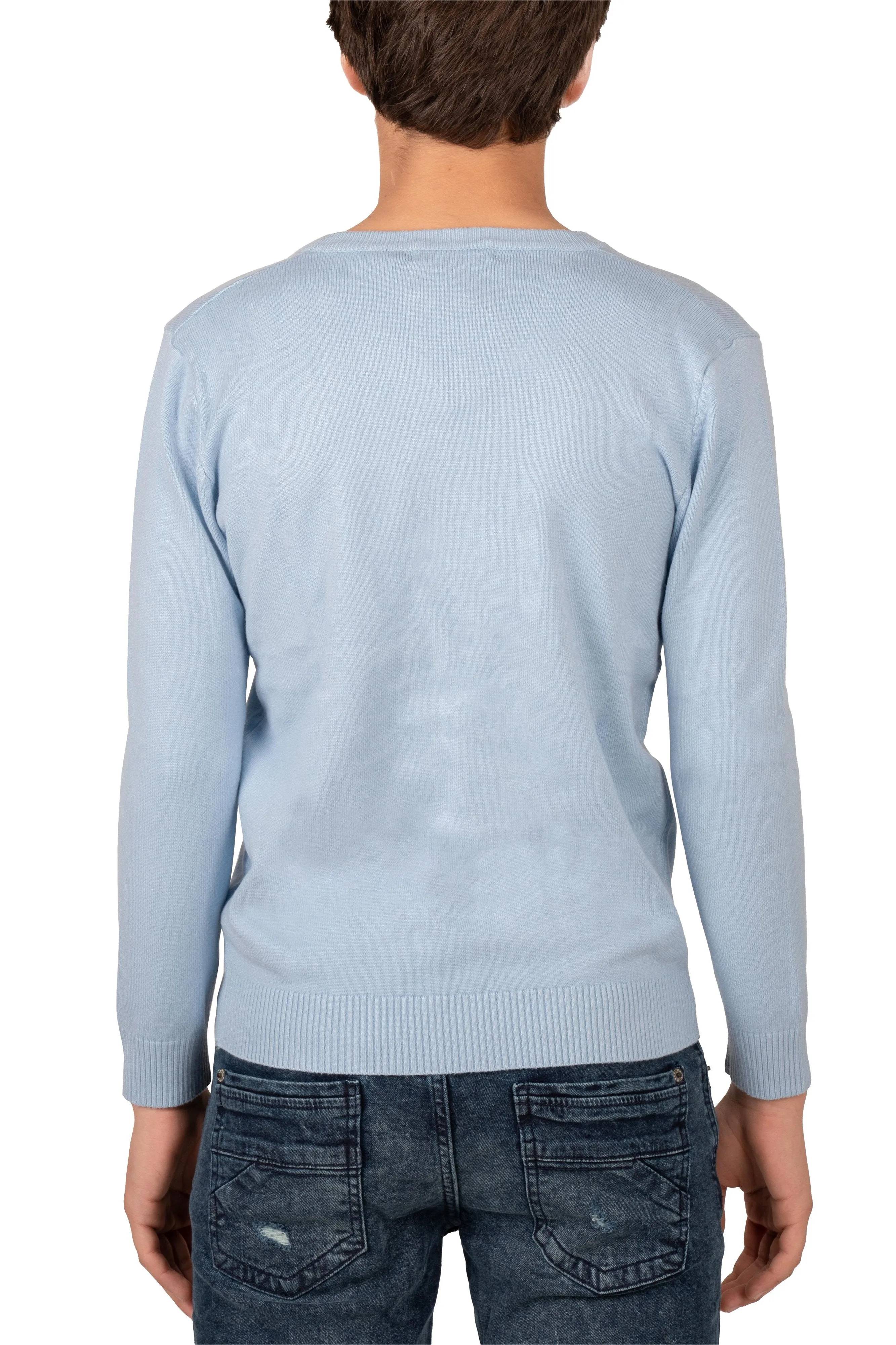 X RAY Boys and Kids Soft Slim Fit Middleweight Pullover Sweaters Basic V-Neck Sweater