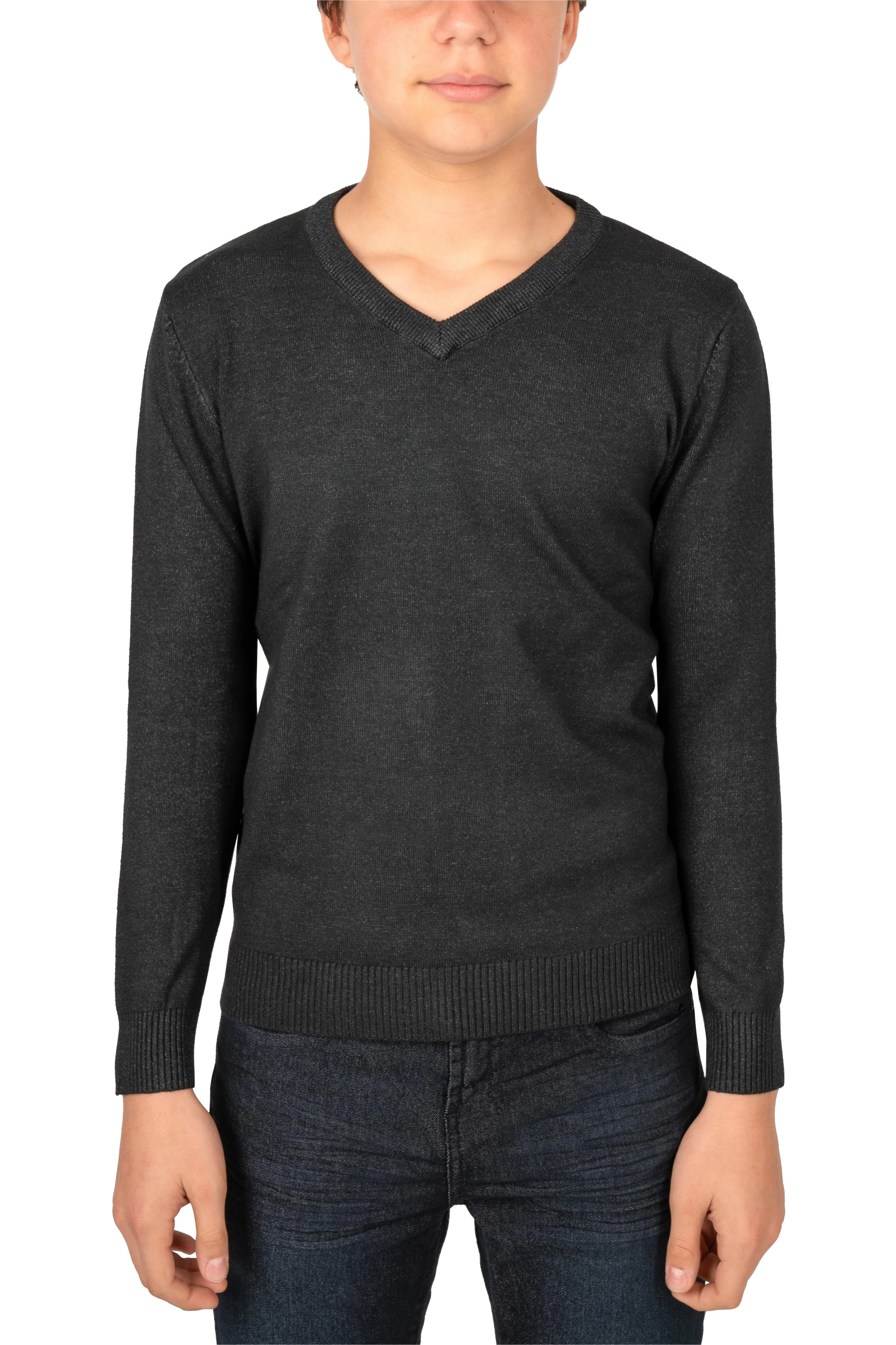 X RAY Boys and Kids Soft Slim Fit Middleweight Pullover Sweaters Basic V-Neck Sweater